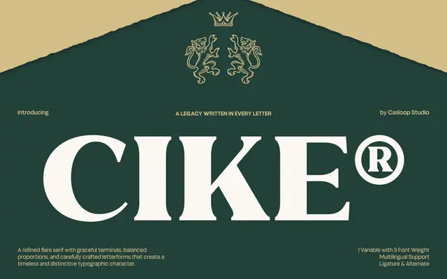 Cike specimen from Casloop Studio