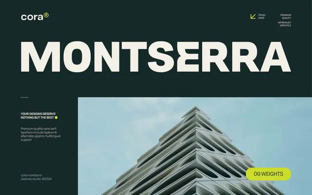 Cora Montserra specimen from Casloop Studio
