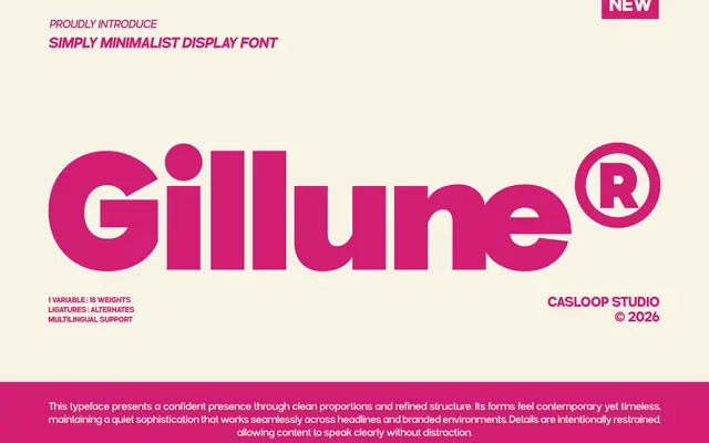 Gillune specimen from Casloop Studio