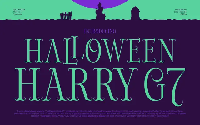 Halloween Harry G7 specimen from Casloop Studio