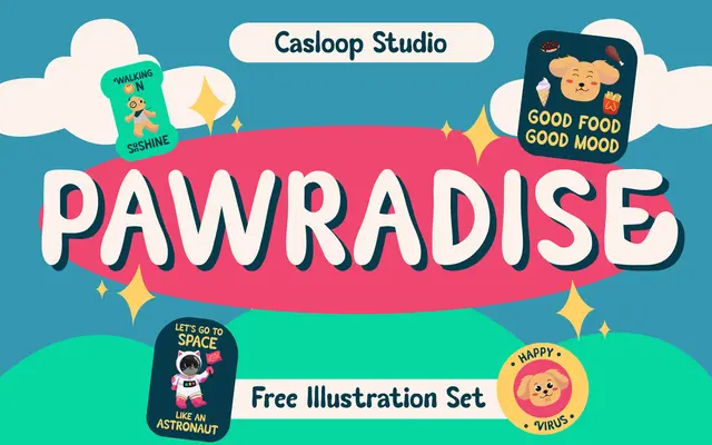 Pawradise specimen from Casloop Studio