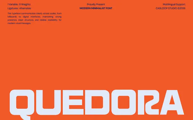 Quedora specimen from Casloop Studio