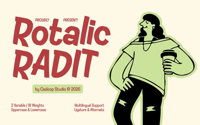 Rotalic Radit specimen from Casloop Studio