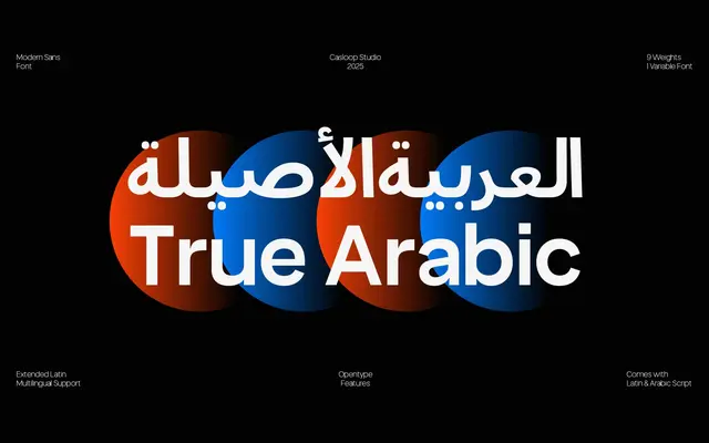 True Arabic specimen from Casloop Studio