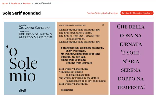 Sole Serif Rounded specimen from CAST