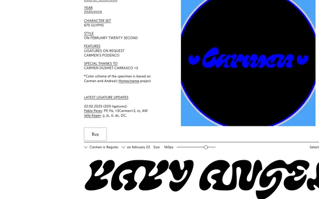 Carmen is Regular specimen from Céline Hurka Type Foundry