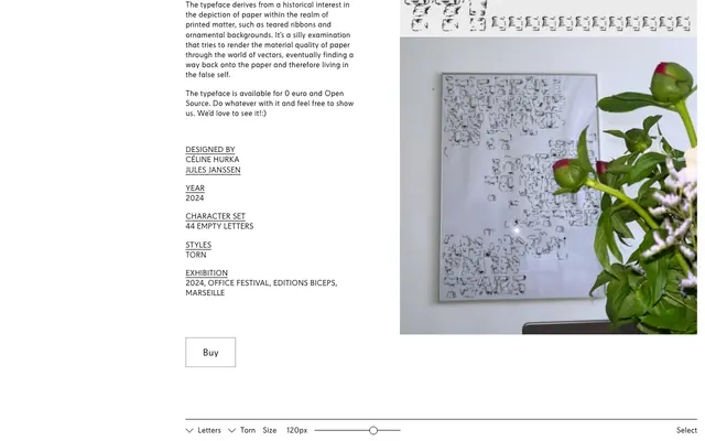 Letters specimen from Céline Hurka Type Foundry