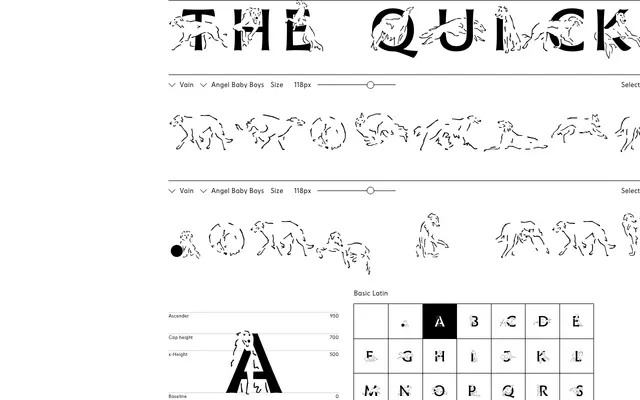 Vain – Angel Baby Boys specimen from Céline Hurka Type Foundry