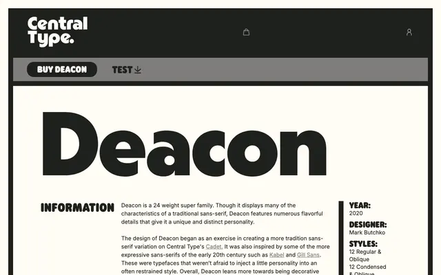 Deacon specimen from Central Type