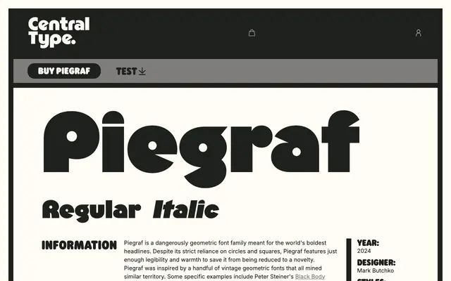 Piegraf specimen from Central Type