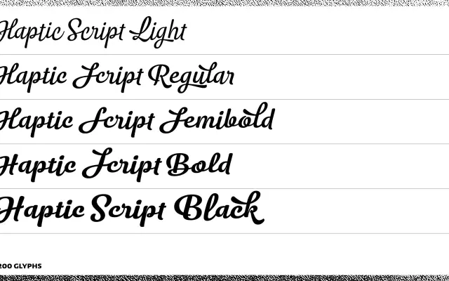 HapticScript specimen from Character Type