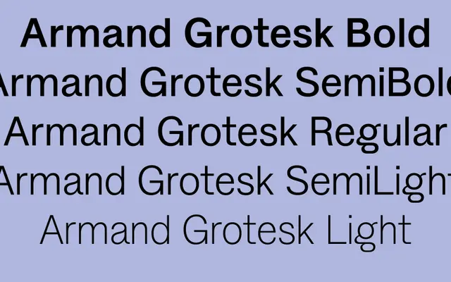 Armand Grotesk specimen from Charlotte Rohde