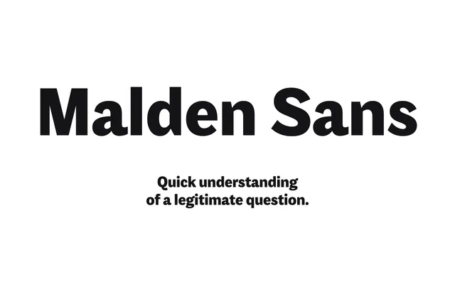 Malden Sans specimen from Cinetype