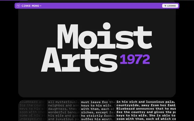 Cinke Mono specimen from Cinketype