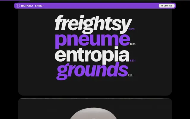 Harkaly Sans specimen from Cinketype