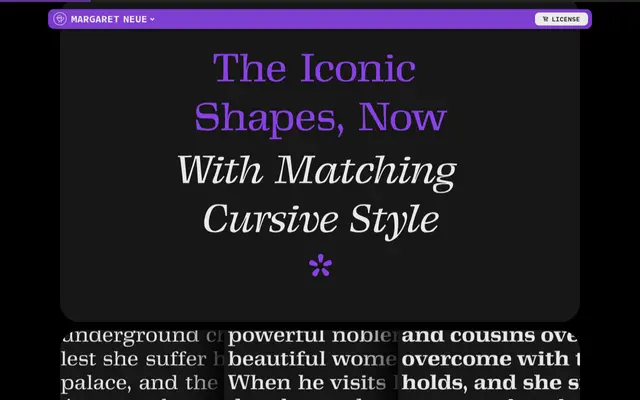Margaret Neue specimen from Cinketype
