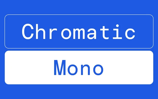 Chromatic Mono specimen from Colophon