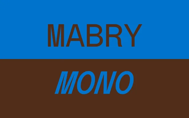 Mabry Mono specimen from Colophon