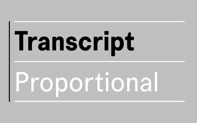 Transcript specimen from Colophon