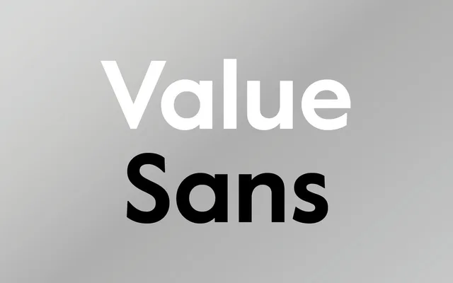 Value Sans specimen from Colophon