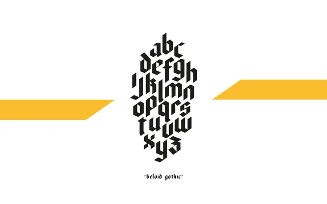 Beloid Gothic specimen from Colt Type