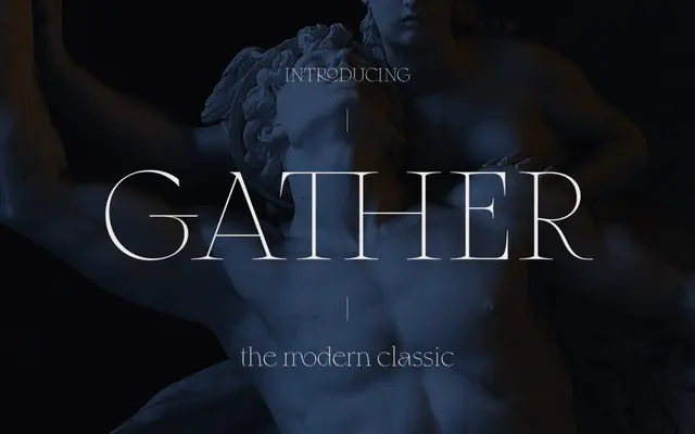 Gather Serif specimen from Colt Type