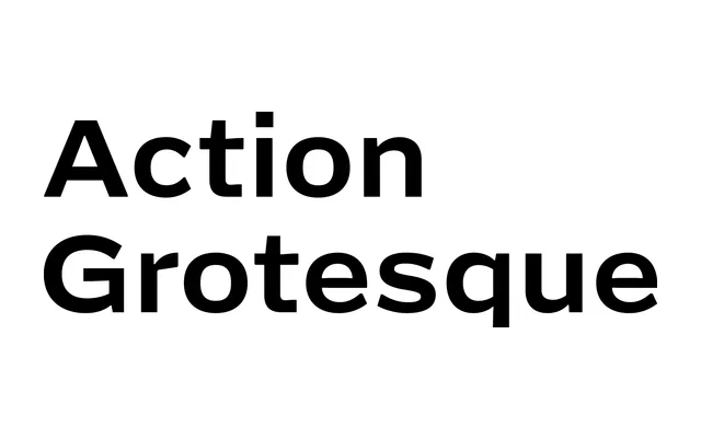 Action Grotesque specimen from Commercial Type