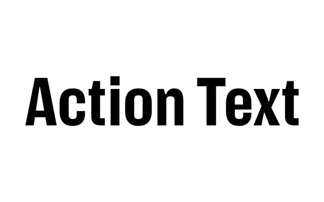 Action Text specimen from Commercial Type
