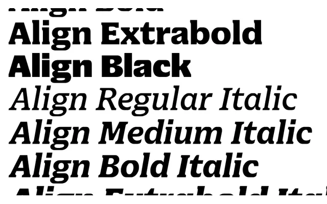 Align specimen from Commercial Type