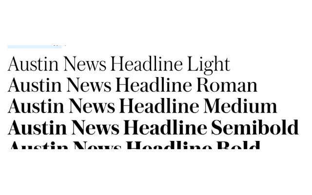 Austin News specimen from Commercial Type
