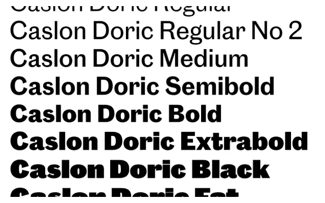 Caslon Doric specimen from Commercial Type