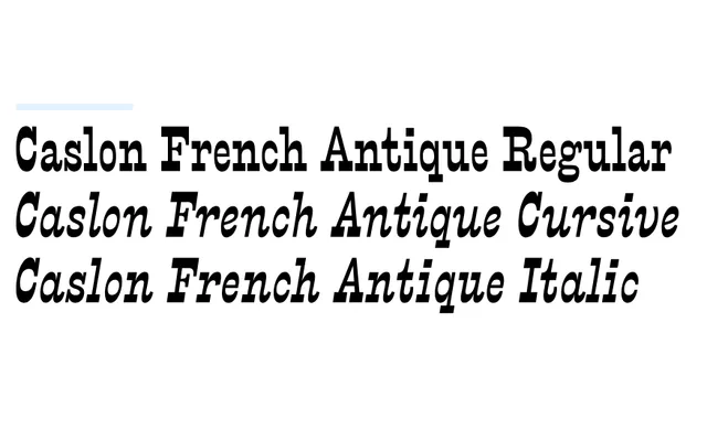Caslon French Antique specimen from Commercial Type