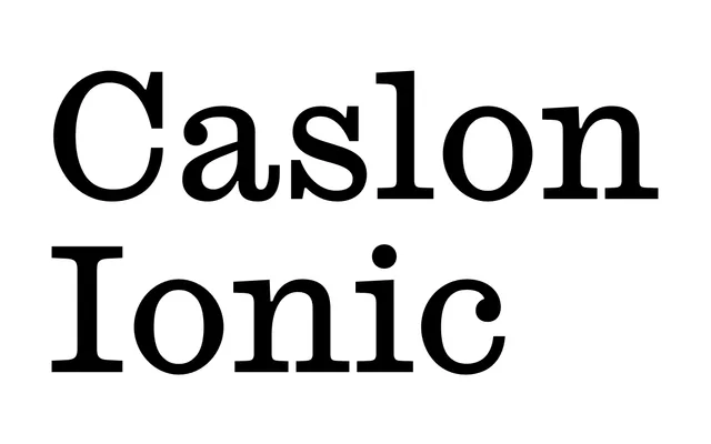 Caslon Ionic specimen from Commercial Type