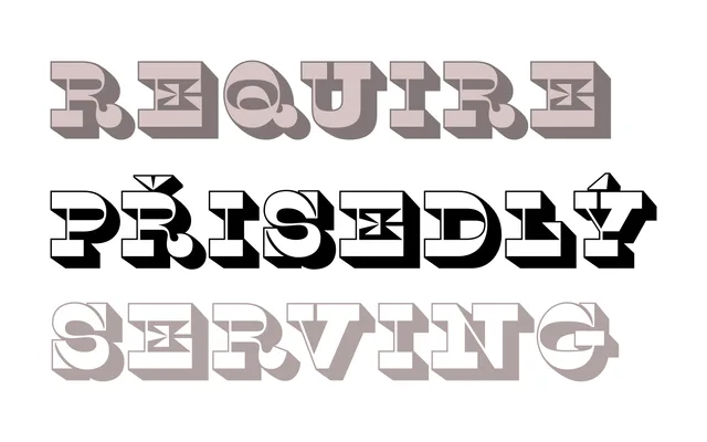 Caslon Italian Shaded specimen from Commercial Type