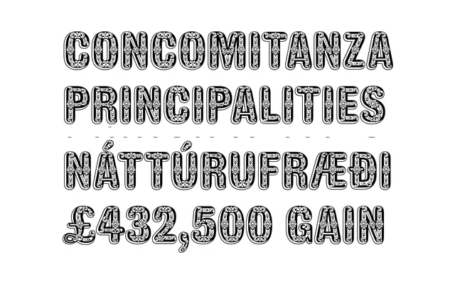 Caslon Rounded Ornamented specimen from Commercial Type
