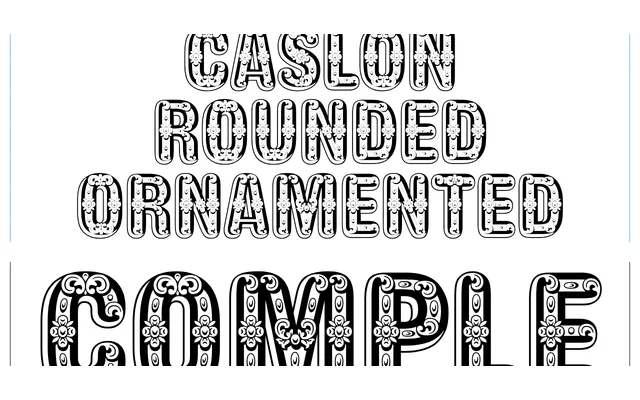 Caslon Rounded Ornamented specimen from Commercial Type