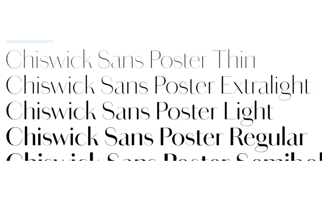 Chiswick Sans specimen from Commercial Type