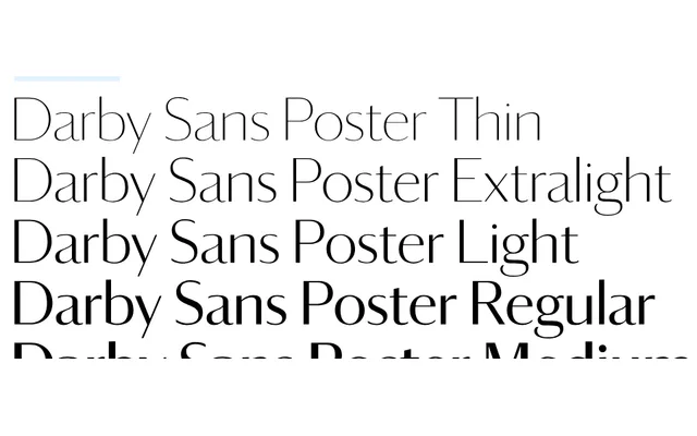 Darby Sans Collection specimen from Commercial Type