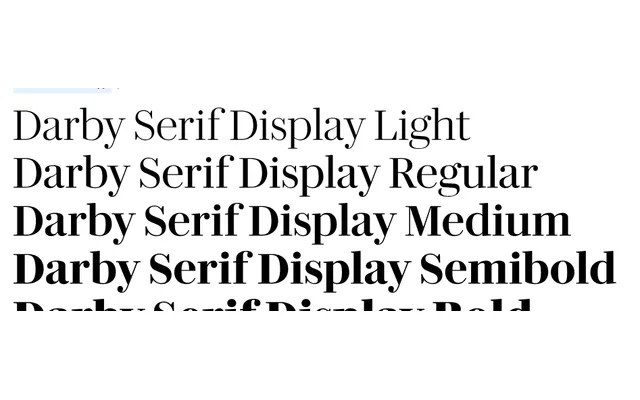 Darby Serif Collection specimen from Commercial Type