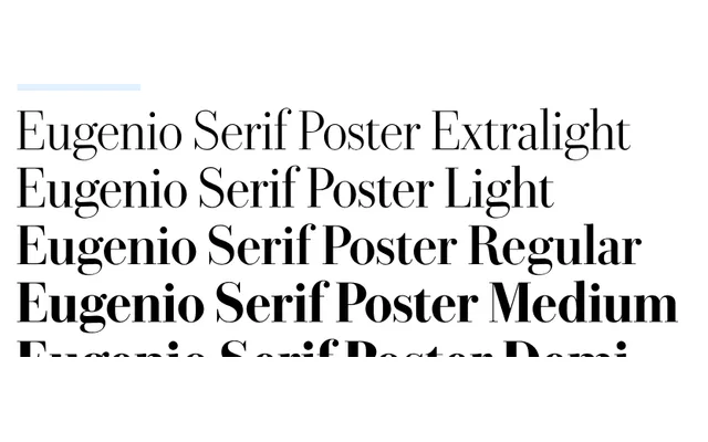 Eugenio Serif Collection specimen from Commercial Type