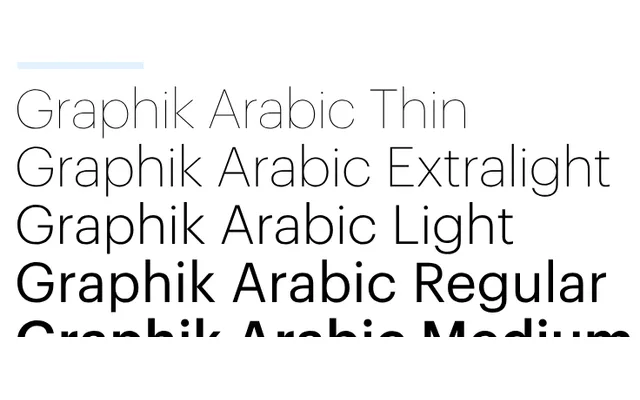 Graphik Arabic specimen from Commercial Type