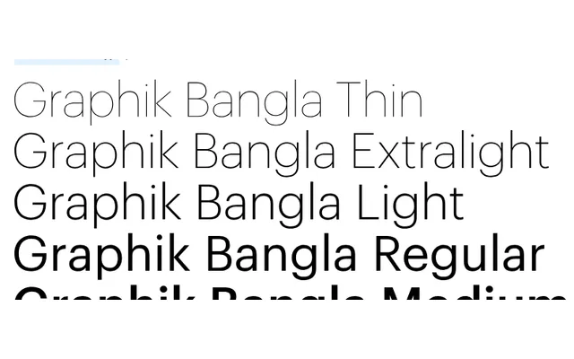 Graphik Bangla specimen from Commercial Type