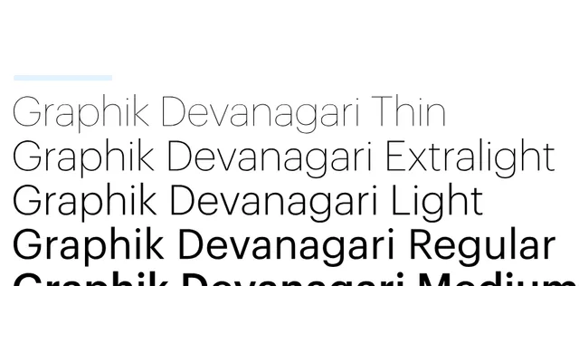 Graphik Devanagari specimen from Commercial Type