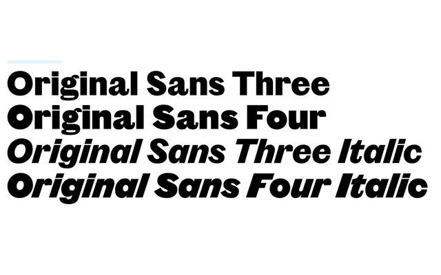 Original Sans specimen from Commercial Type