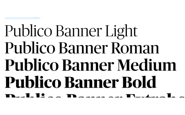 Publico specimen from Commercial Type