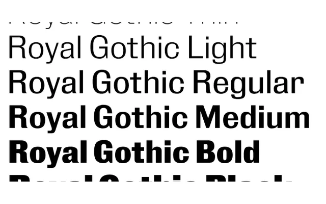 Royal Gothic specimen from Commercial Type