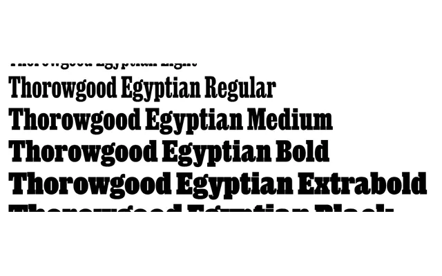 Thorowgood Egyptian specimen from Commercial Type