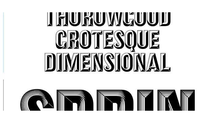 Thorowgood Grotesque Dimensional specimen from Commercial Type