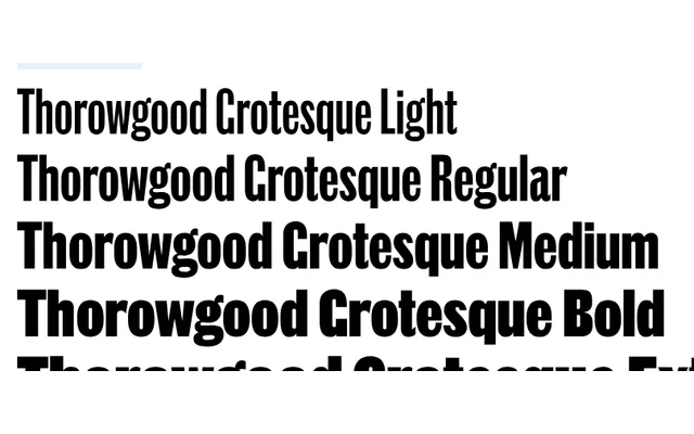 Thorowgood Grotesque specimen from Commercial Type