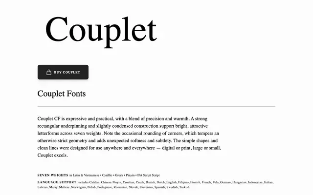 Couplet CF specimen from Connary Fagen